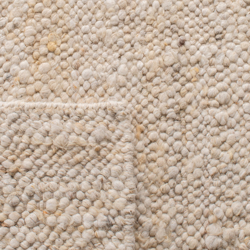 Tapis ivoire en laine et en coton tissé à la main Manon Natura, Tapis de couloir 2 pi 3 po x 8 pi