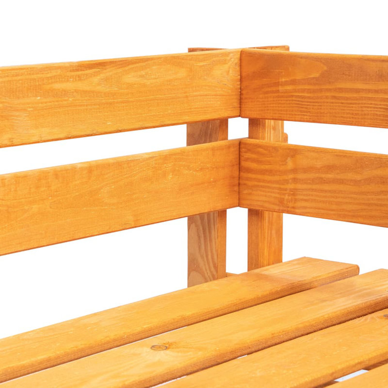 Adelbjrno Solid Wood Pine Outdoor Bench, Orange
