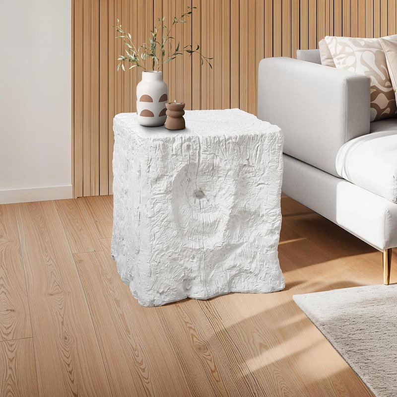 Table de chevet moderne de 25 po H, Blanc