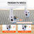 3 Tiers Lab Carts Mobile Medical Cart with 3 Trays & 3 Trash Cans White, Trolley Storage Cart with PP Material
