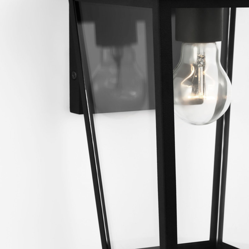 Linton Medium Lantern from Generation Lighting , 16.25" H x 7.75" W x 8.5" D, Textured Black