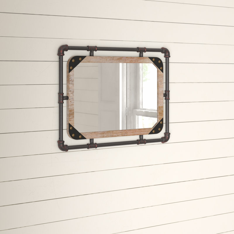 Holsworthy Flat Mirror, Antique Black\Natural