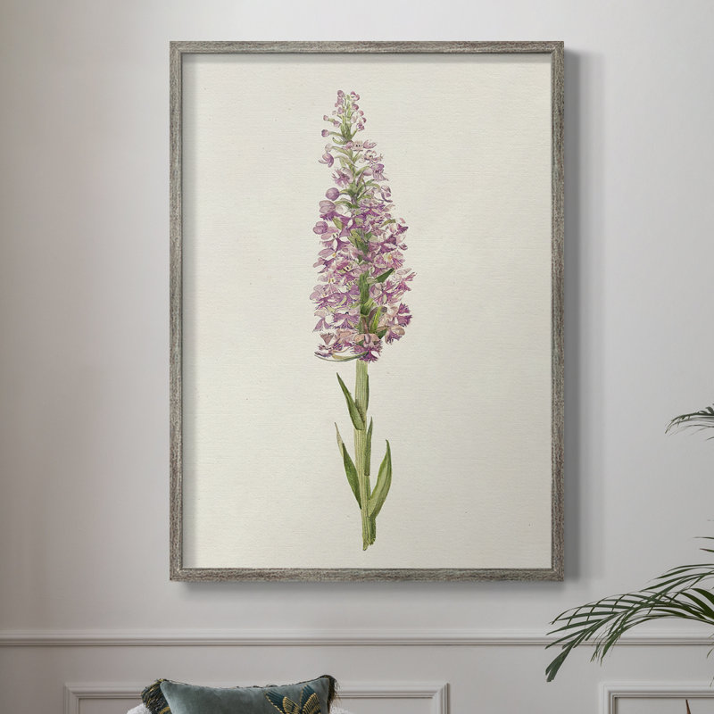 Mauve Garden Flowers I, reproduction encadrée - bois massif, H 30 po x l 24 po