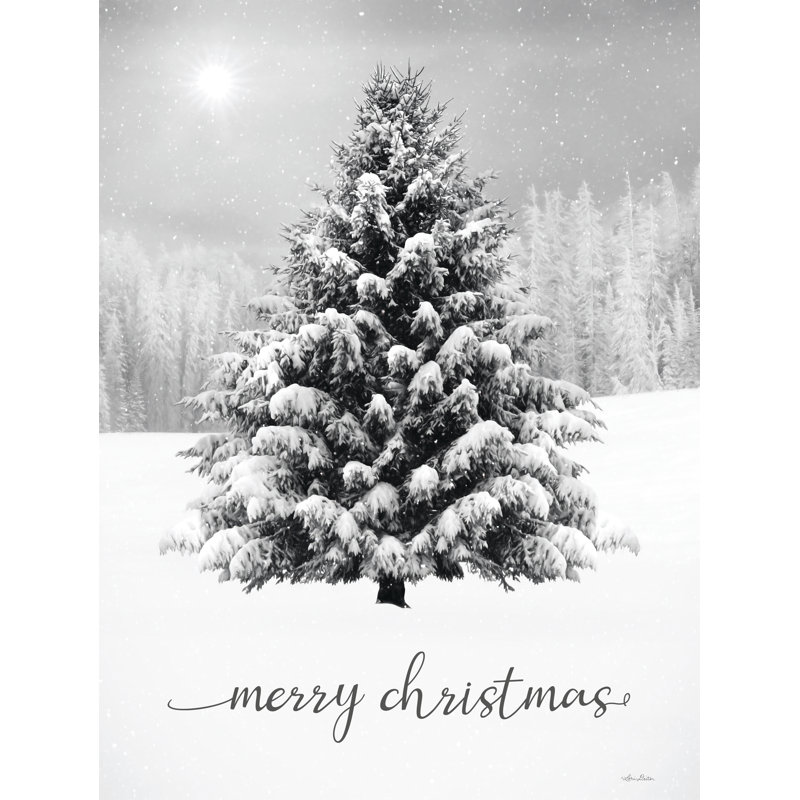 «Merry Christmas Snowy Tree», reproduction sur toile tendue, H 12 po x l 8 po