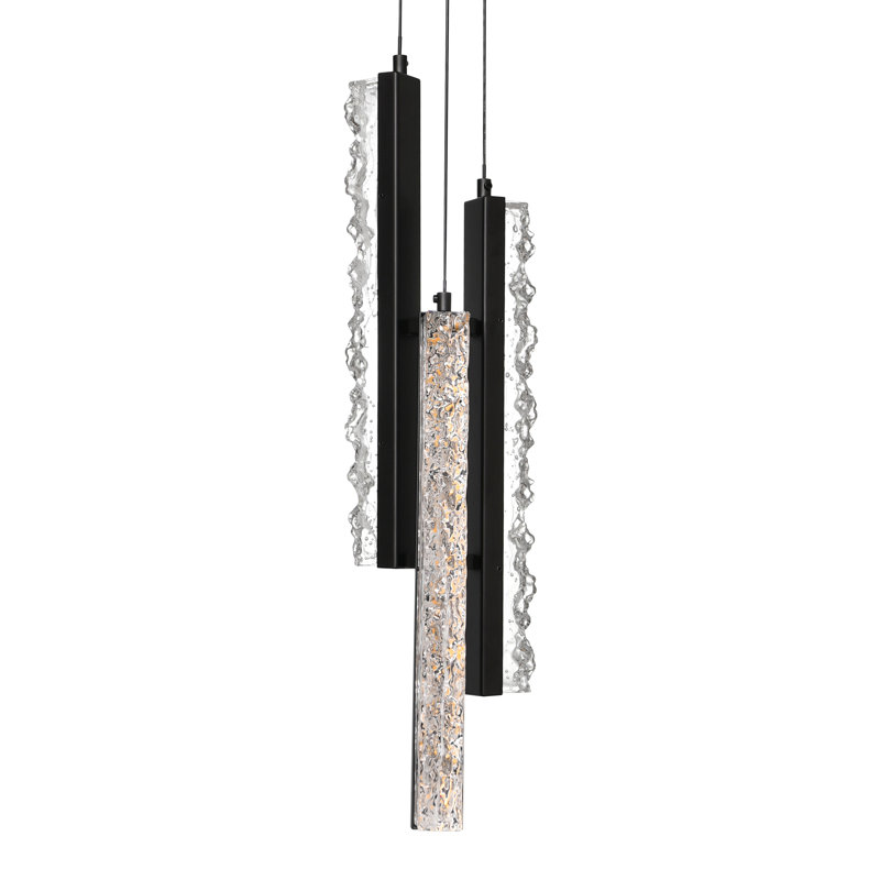 Zamarripa 3 - Light LED Unique/Statement Pendant, Black
