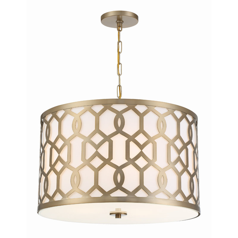 Jennings 5-Light Drum Pendant, Aged Brass, 24.25" 5-Light