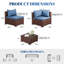 Ensemble de conversation modulaire en rotin PE pour l'extérieur, ensemble de mobilier de patio 5 pièces avec structure en acier, canapé modulaire d'extérieur avec table basse pour terrasse sur le balcon arrière-87848147