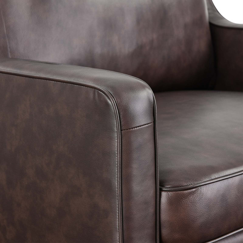 Impart Genuine Leather Armchair, Brown Genuine Leather