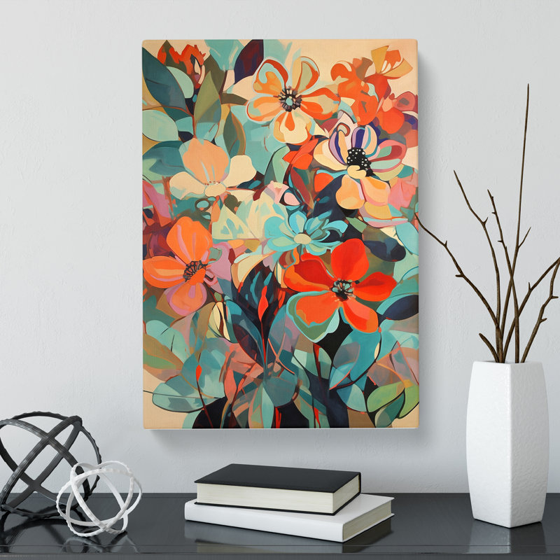 Reith Flowers Retro Vol.12 - Wrapped Canvas, 50cm H x 35cm W x 3cm D