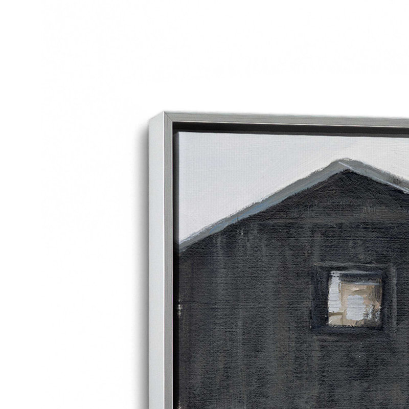 Impression sur toile Weathered Barn II, H 20,75 po x l 30,75 po x P 1,75 po, Cadre flottant en chrome poli, 1