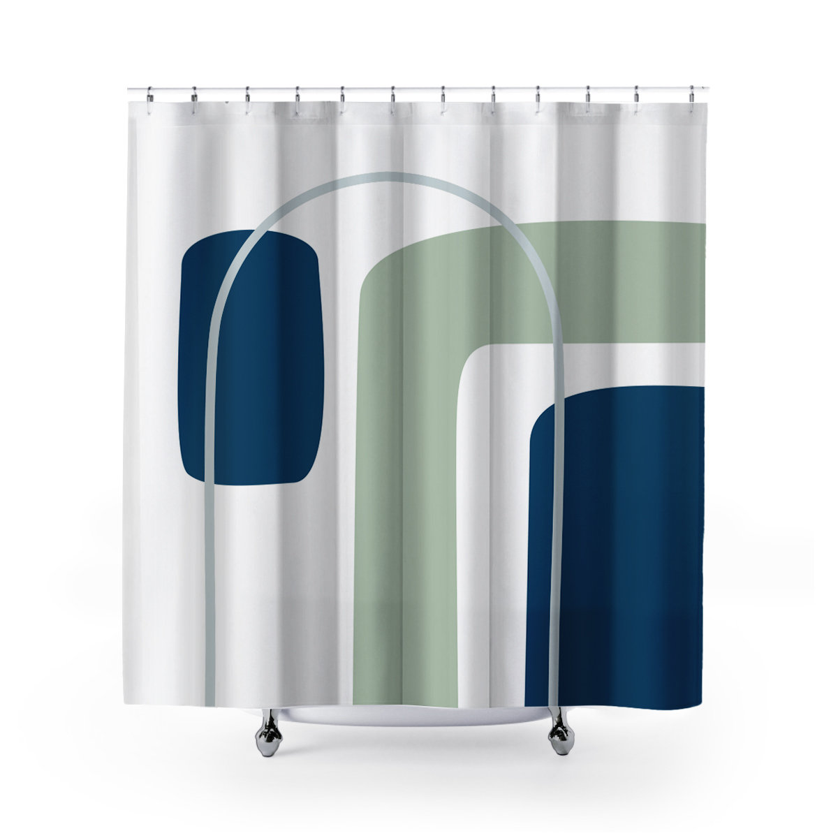 Hagan Polyester Shower Curtain, Moss