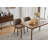 Upholstered Dining Chair with Wood Legs, Wing Backrest, Wooden Kitchen Chair with Thick Cushions-1163809386