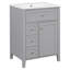 24" Grey Bathroom Vanity With Sink, MDF & Rubberwood Construction, 3 Drawers & Cabinet With Adjustable Shelves, Modern Design For Small To Medium Bathrooms-1637823217