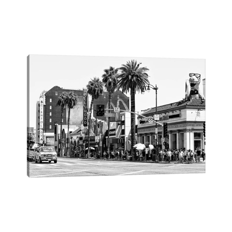 Black California Series - Hollywood Highland - Wrapped Canvas Print, 20.32 cm H x 30.48 cm W
