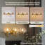 Luminaire de meuble-lavabo en laiton antique avec abat-jour en verre transparent, applique murale 3 lumières pour la salle de bain, la chambre à coucher, le salon et le couloir-670895688-670895687-670895695