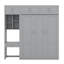 Lit escamotable mural avec bureau, armoire supérieure et tablettes de rangement, lit pliable peu encombrant-1725062337