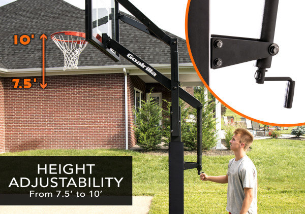 Panier de basketball de soccer, 120" H x 72" W x 38.5" D