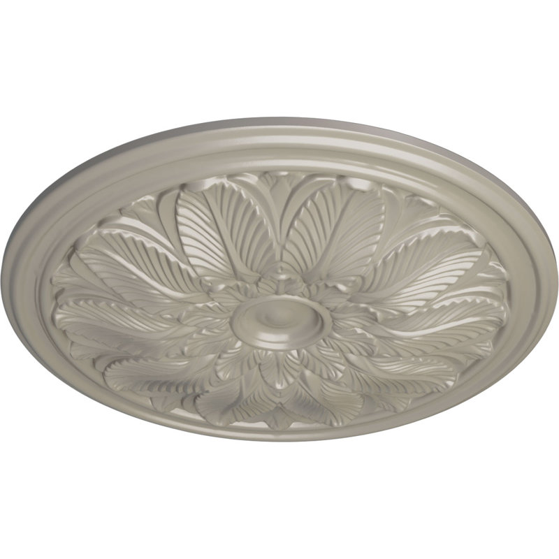Médaillon de plafond Endurathane Bordeaux, DE 22 5/8 po x P 1 3/4 po (convient aux auvents jusqu'à 3 1/4 po), fini blanc perle peint à la main