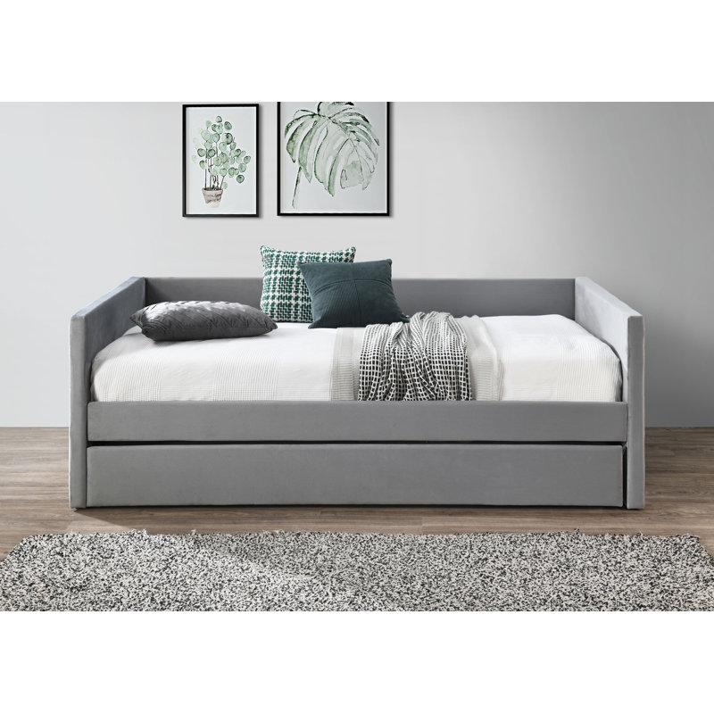 Lit de jour simple avec couchette Syris, Gris