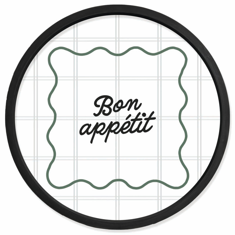 «Bon Appetit», reproduction encadrée noire 20 x 20, Noir