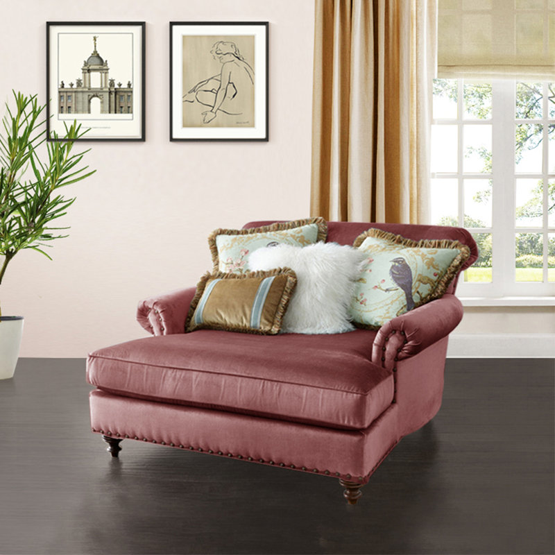 Chaise longue en flanelle élégante et décontractée, Rouge brun-roux