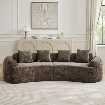 Curved Compressed Sofa, Creative Nordic-style Design for Living Room