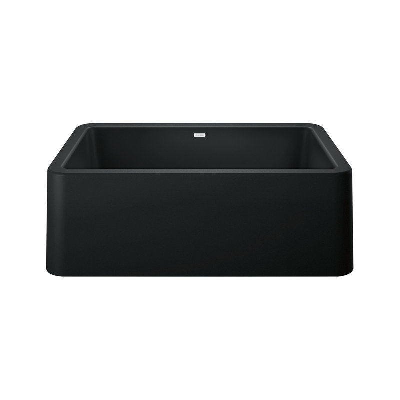 Évier de ferme à tablier frontal à simple cuve 30 po Ikon SILGRANIT - Noir charbon, Noir charbon