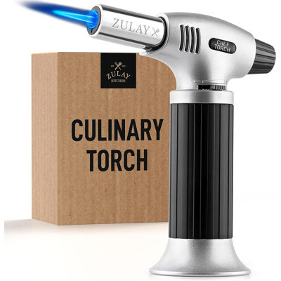 Zulay Kitchen Butane Torch Lighter - Refillable Kitchen Torch Lighters Butane With Safety Lock & Adjustable Flame