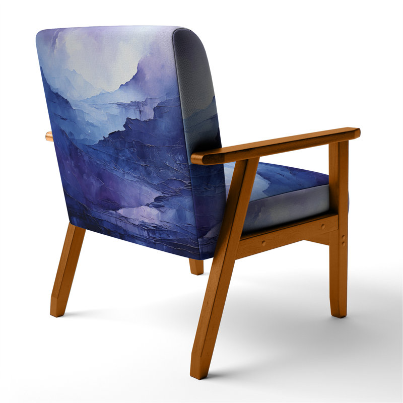 Indigo Dreams I - Fauteuil rembourré moderne, Accoudoirs carrés bruns