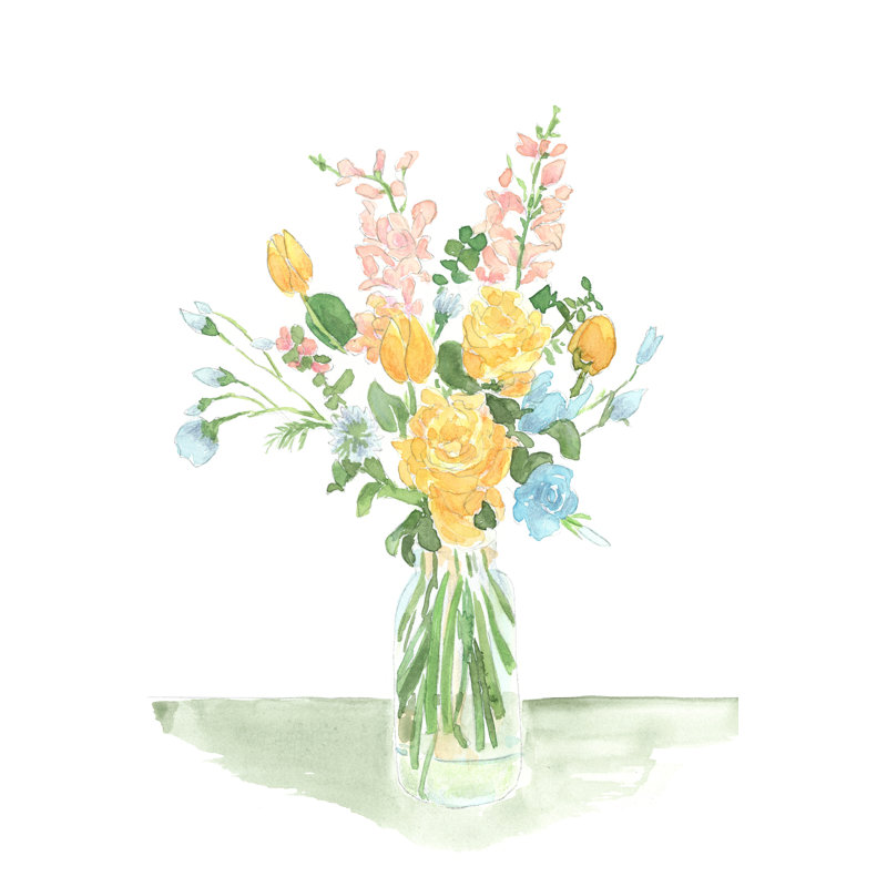 «Pastel Bouquet Of Flowers I» sur toile par Regina Moore, H 48 po x l 32 po
