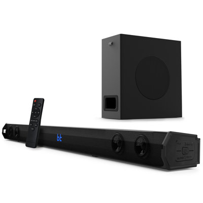 Barre de son télé à 2,1 canaux Pyleusa - sans fil Bluetooth 500W 35 "Barre de son système de cinéma maison avec caisson de basses, Hdmi-Arc, Optique, USB, Aux, Télécommande - Psbv28Hb