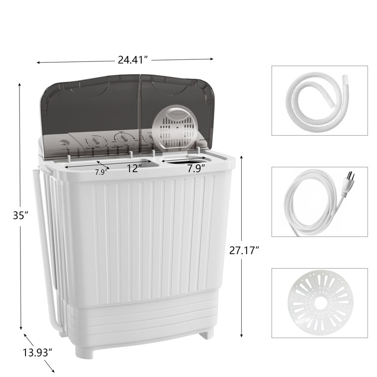 Dalxo 18lbs. Capacity Washer Twin Tub 2.33 cu.ft. Portable Washer