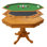 Table de poker 3 en 1 Hathaway Kingston, table de salle à manger et de billard pour salle de jeux - bois franc durable, pieds robustes, surface de jeu lisse - comprend des boules de butoir, des queues, de la craie et du chêne brossé