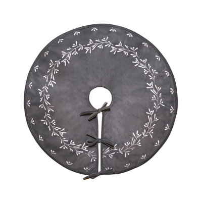 Slate Velvet Mistletoe Tree Skirt D80cm