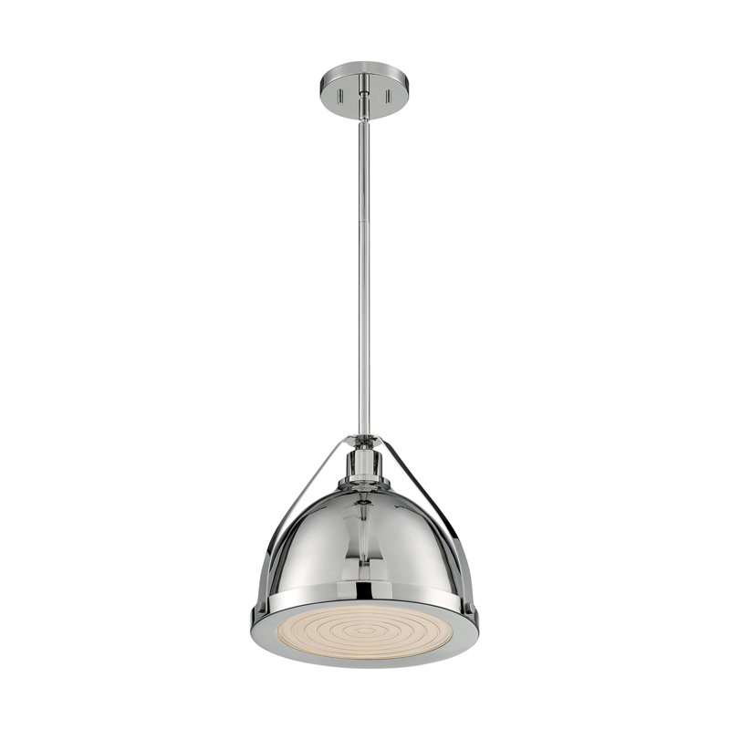 Ebru 1 - Light Unique/Statement Pendant, 12" H x 12.63" W x 12.63" D, Polished Nickel