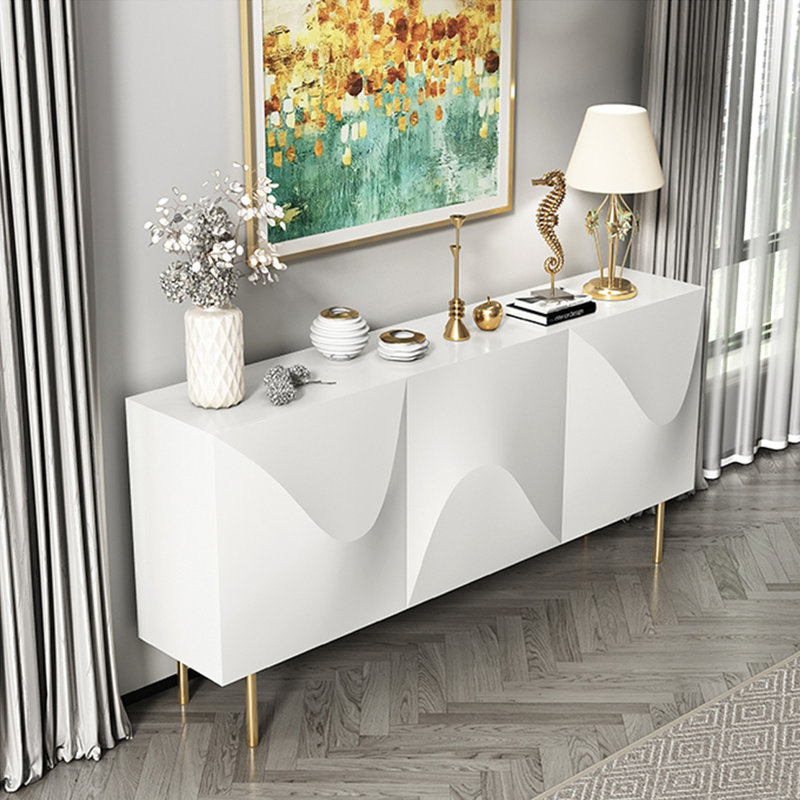 Buffet moderne minimaliste avec 3 portes, Blanc