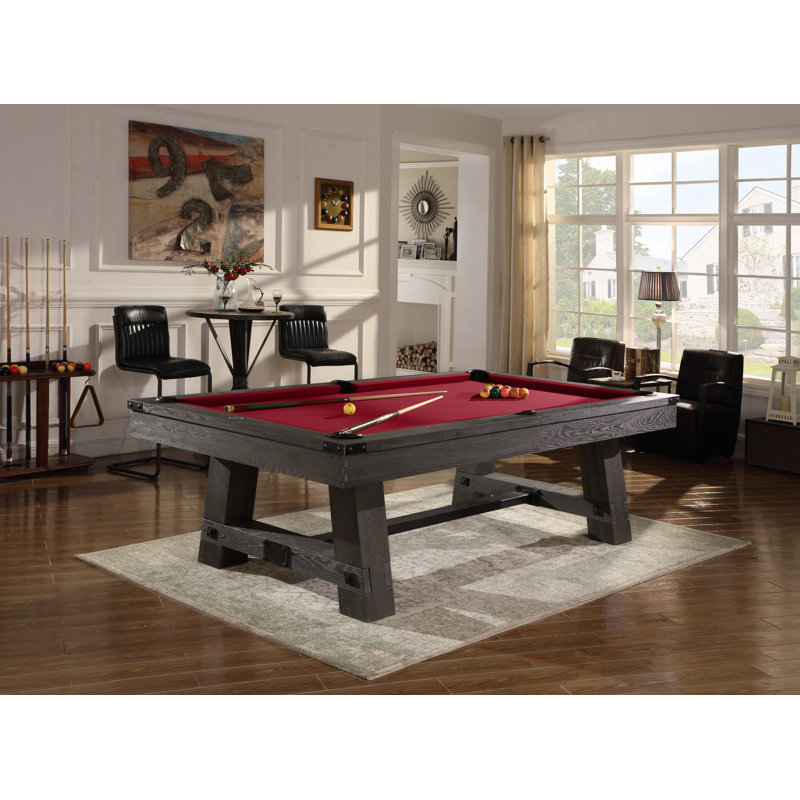 Table de billard en ardoise Playcraft Yukon avec installation professionnelle incluse, H 33 po x l 51 po x L 89 po, Bourgogne