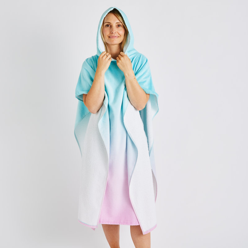 Ombre Hooded Towel Poncho