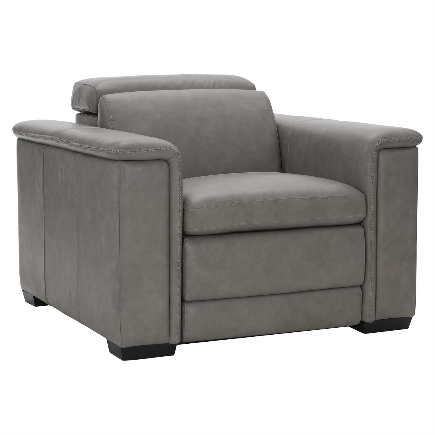 Lioni Genuine Leather Club Chair, Gray