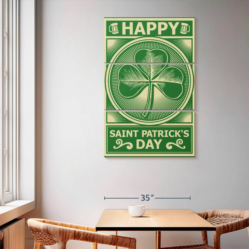 «Lelend Happy St. Patrick's Day» rétro, H 65 po x l 42 po