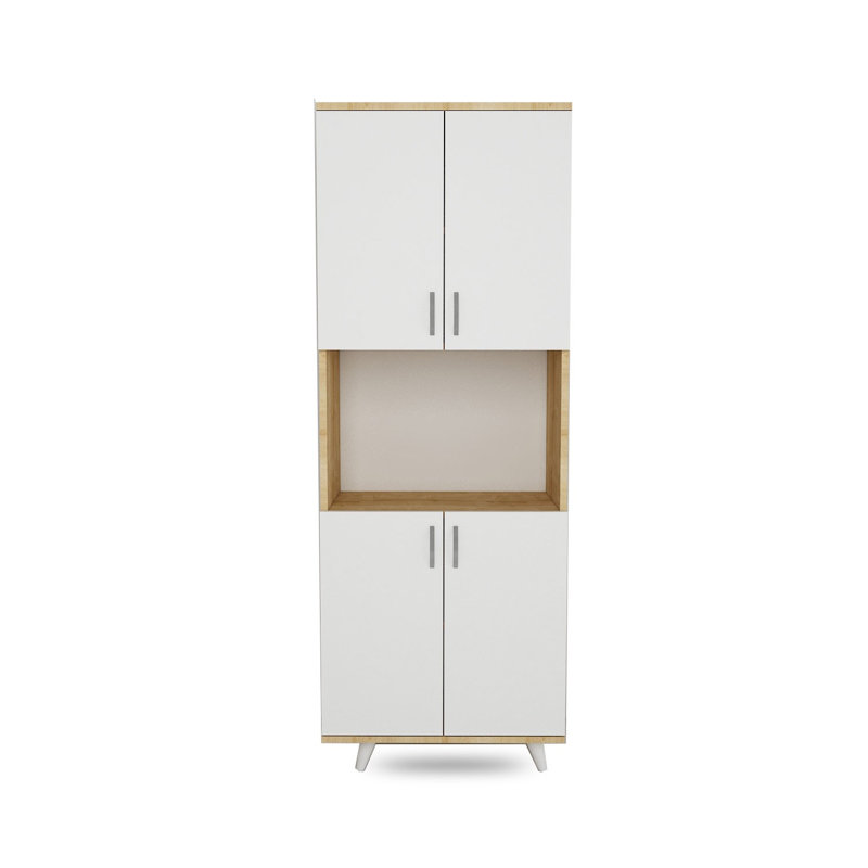 Argusville 70cm W Manufactured Wood Shelving Unit, Oak/White