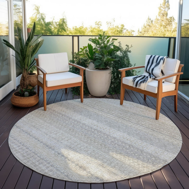 Tapis intérieur / extérieur Jazlynn, Rond 8 pi