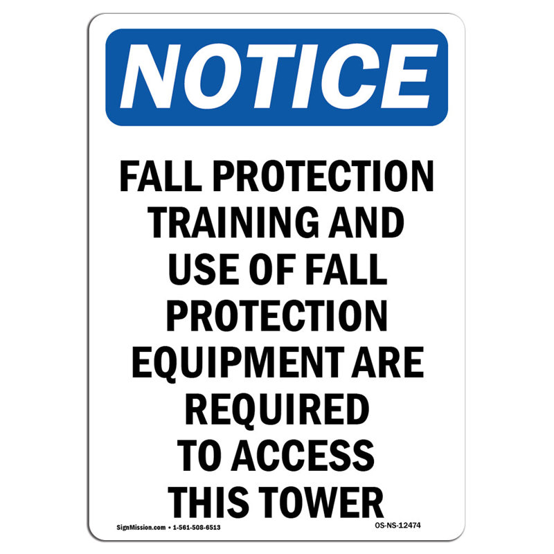 Fall Protection Training and Use Sign