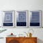Indigo Tile IV - Impression encadrée sur mesure de qualité supérieure mate - 3 pièces-1515113419-1515113430