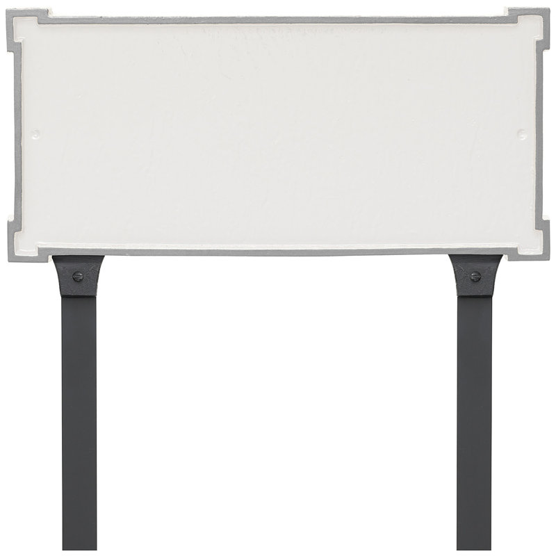 New Yorker 2-Line Lawn Address Sign, White/Silver, Yes