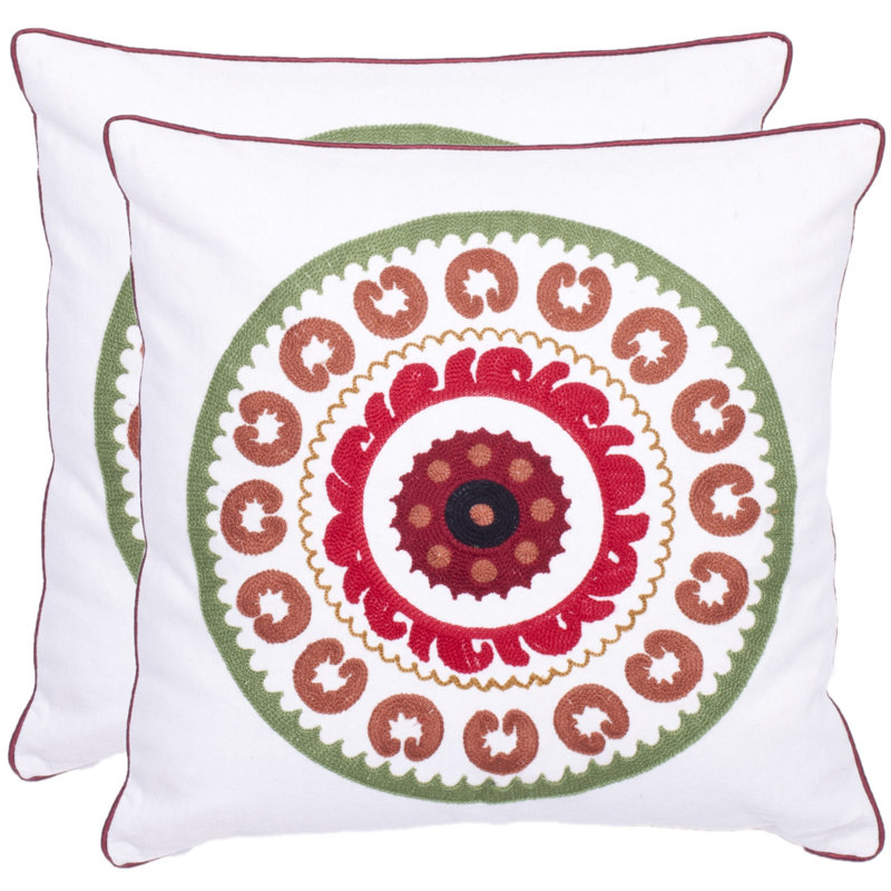 Housse et insert de coussin carré en coton, Rouge jasmin