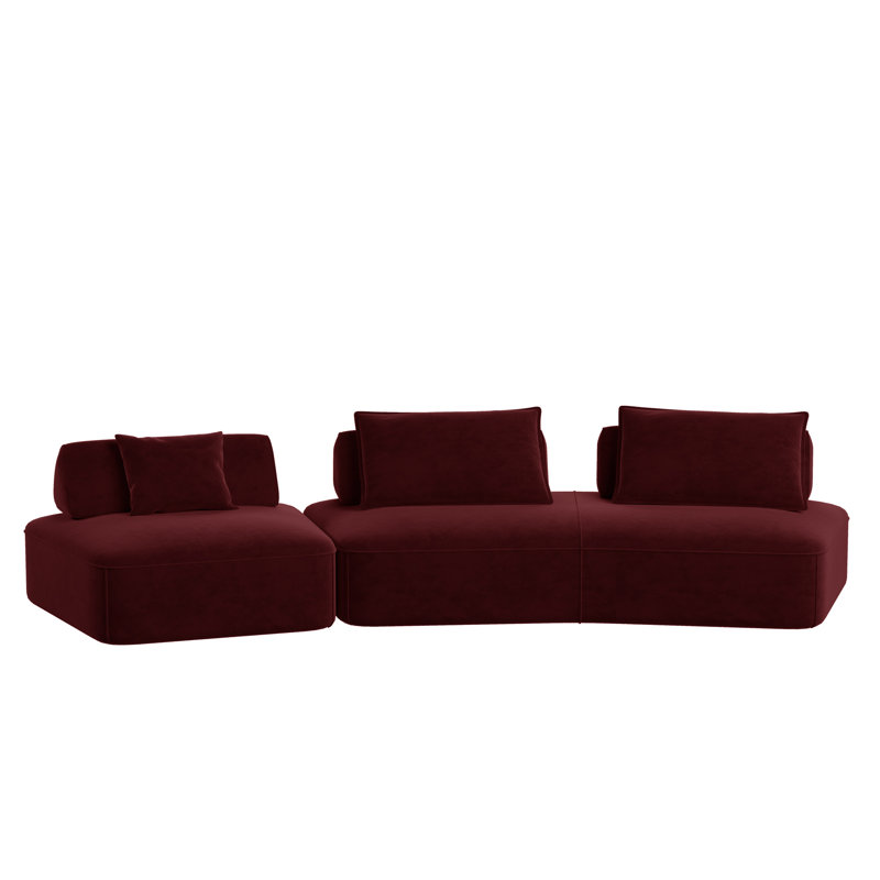 Canapé modulaire incurvé moderne de 139 po Modern, Chenille mauve