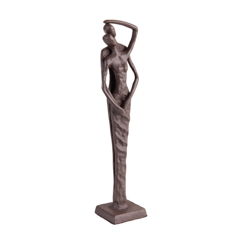 Ogara Abstract Couple Embracing Iron Sculpture