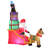 Inflatable Santa Claus On Sleigh With Reindeer And Penguin – 5.9 Feet Long With LED Lights