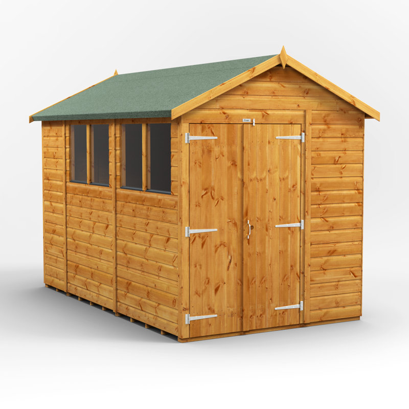 Powersheds Timber Tongue & Groove Garden Shed, Double Doors
